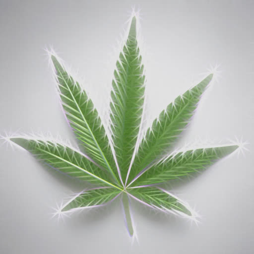 A cannabis leaf presented in a Rodilius artistic effect