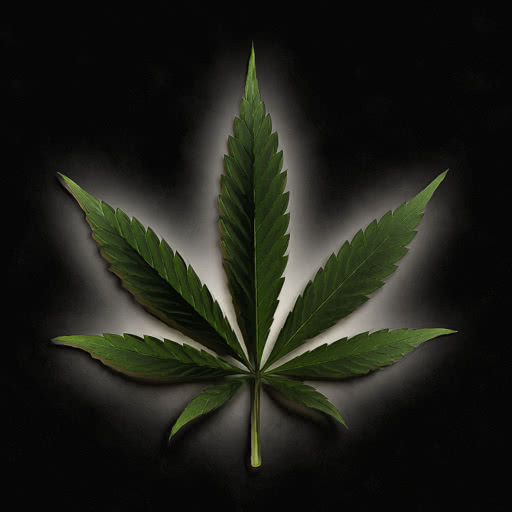 A marijuana leaf with an anguished abstract effect