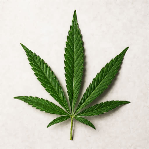 Weed leaf shown with a bold graphic rendering