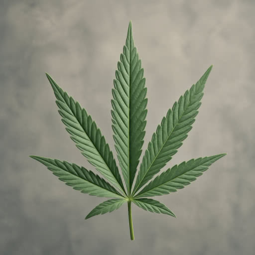 One weed leaf presented in a blooming highlight treatment