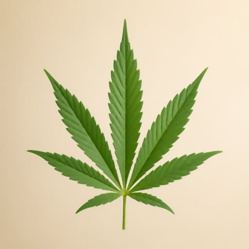 One marijuana leaf with a stylized sharp abstract rendering