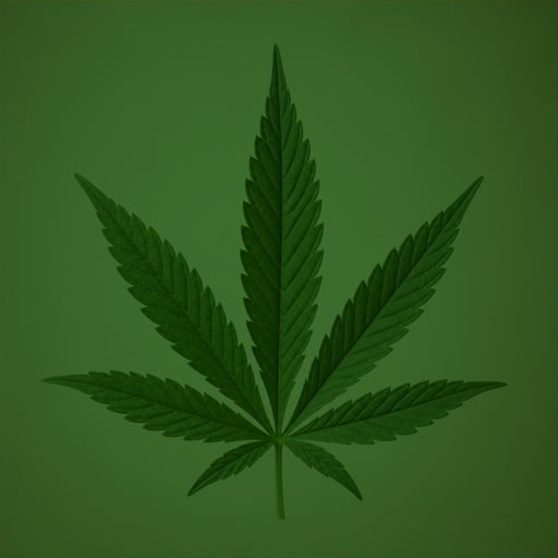 One marijuana leaf featuring a Bayer dithering treatment