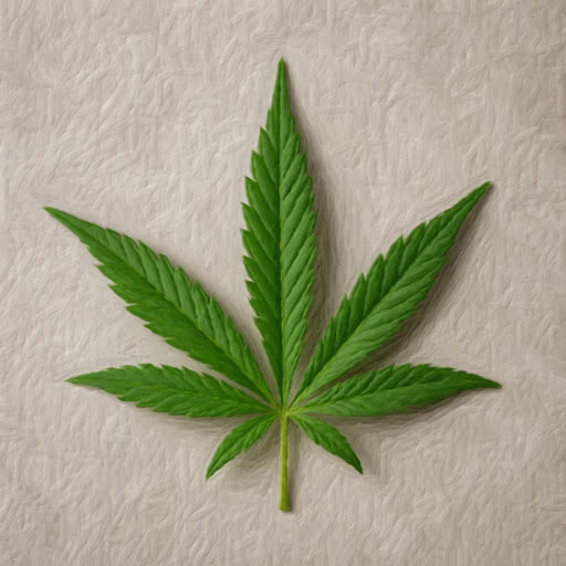 A weed leaf shown with a painterly brush style