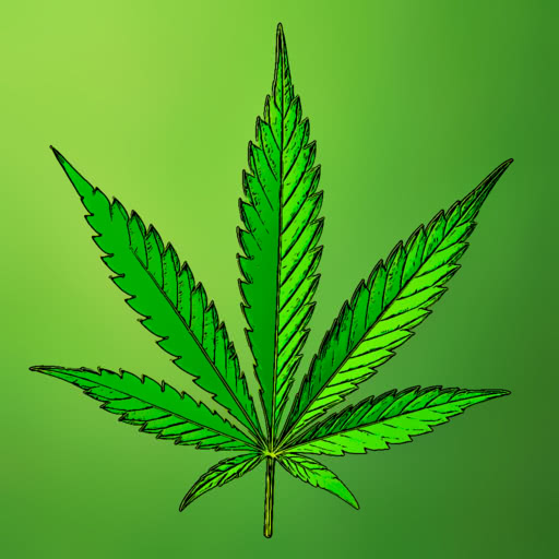 Weed leaf transformed using a comic book style