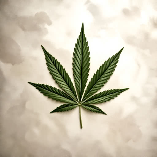 A weed leaf shown with a graphic illustration effect
