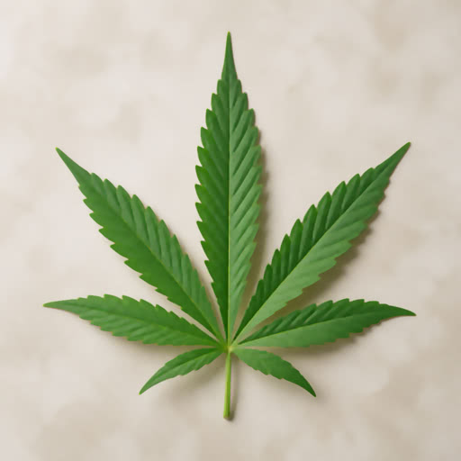 Cannabis leaf transformed using a crisp abstract treatment