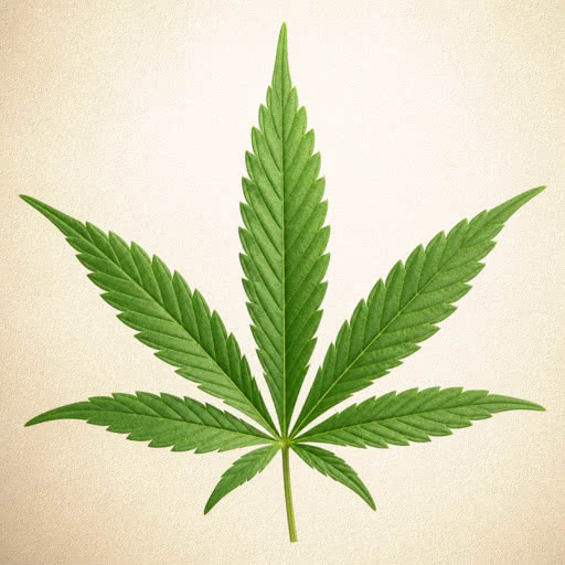 Marijuana leaf with a paper texture effect