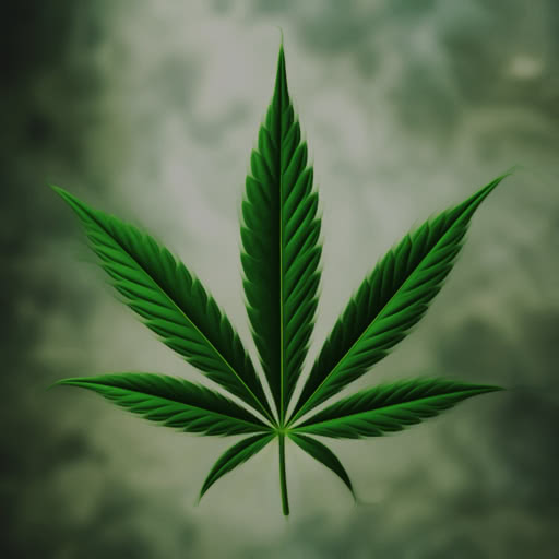A cannabis leaf transformed using a soft dreamlike treatment