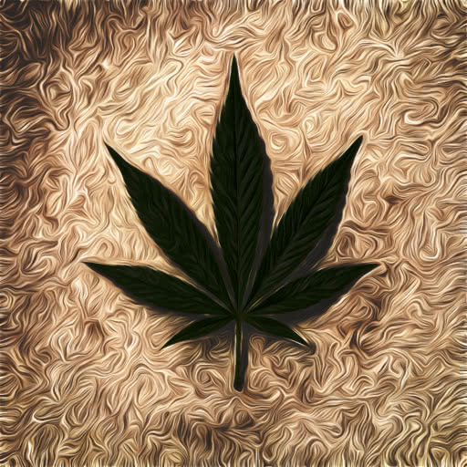 One cannabis leaf featuring a textured paint daub rendering
