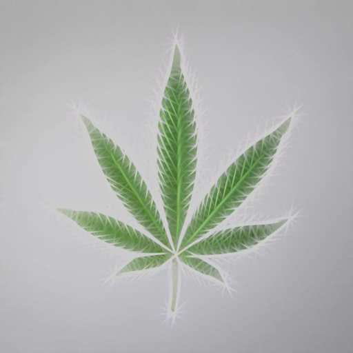 Cannabis leaf featuring a stylized Rodilius treatment