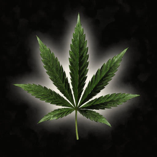 Marijuana leaf shown with an expressive Angoisse effect