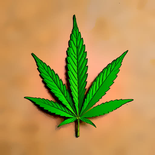 Marijuana leaf featuring a stylized comic book treatment