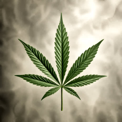 A weed leaf with a graphic illustration effect