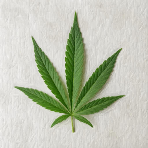 One weed leaf shown with a stylized brushed rendering