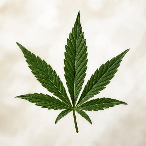 Weed leaf presented in a graphic boost effect