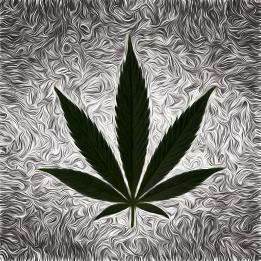 One weed leaf featuring a painterly daub style