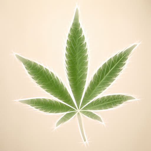 Weed leaf featuring a stylized Rodilius treatment
