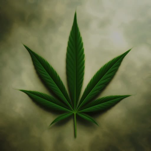 A cannabis leaf with a soft dreamlike treatment