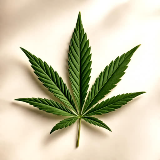 One marijuana leaf with a graphic illustration effect