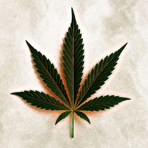 Cannabis leaf featuring a graphic novel illustration effect