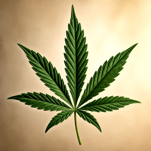 Weed leaf rendered with a clean illustrated rendering