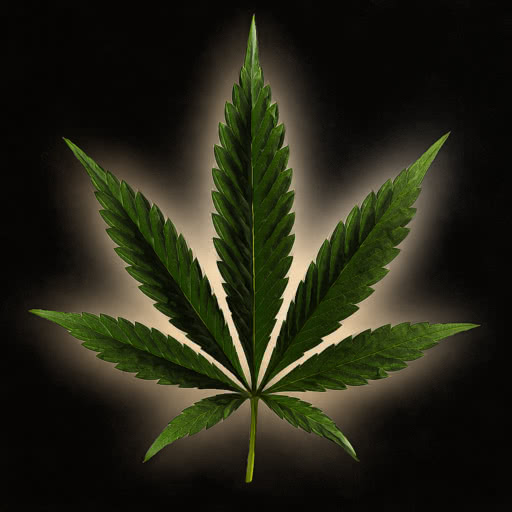 One weed leaf shown with an anguished abstract effect