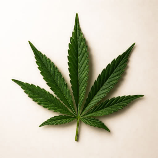 A weed leaf shown with an intensified graphic treatment