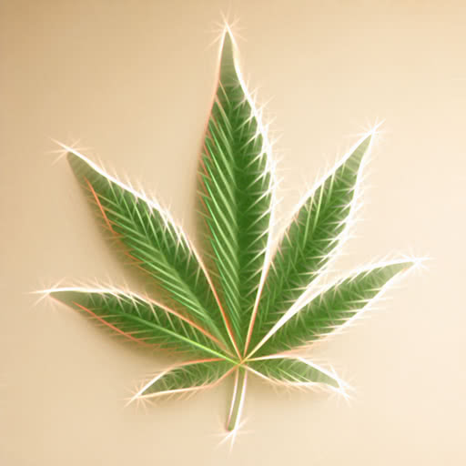 A cannabis leaf rendered with a Rodilius artistic effect