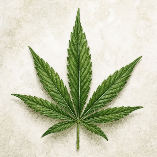 A leaf from a cannabis plant featuring a boosted graphic style