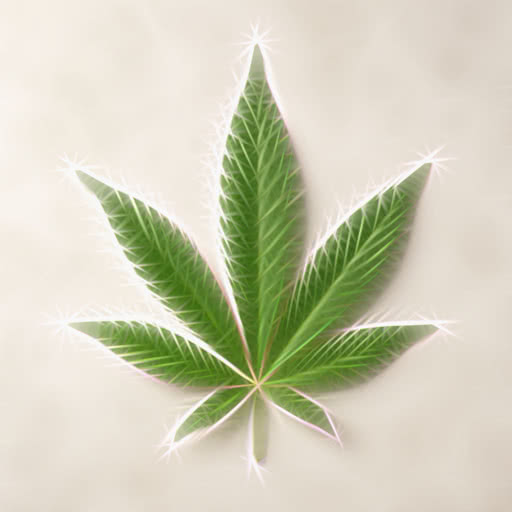 Marijuana leaf rendered with a textured Rodilius effect